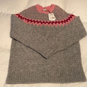 NWT, JASON WU long-sleeve, wool crew- neck sweater, size M